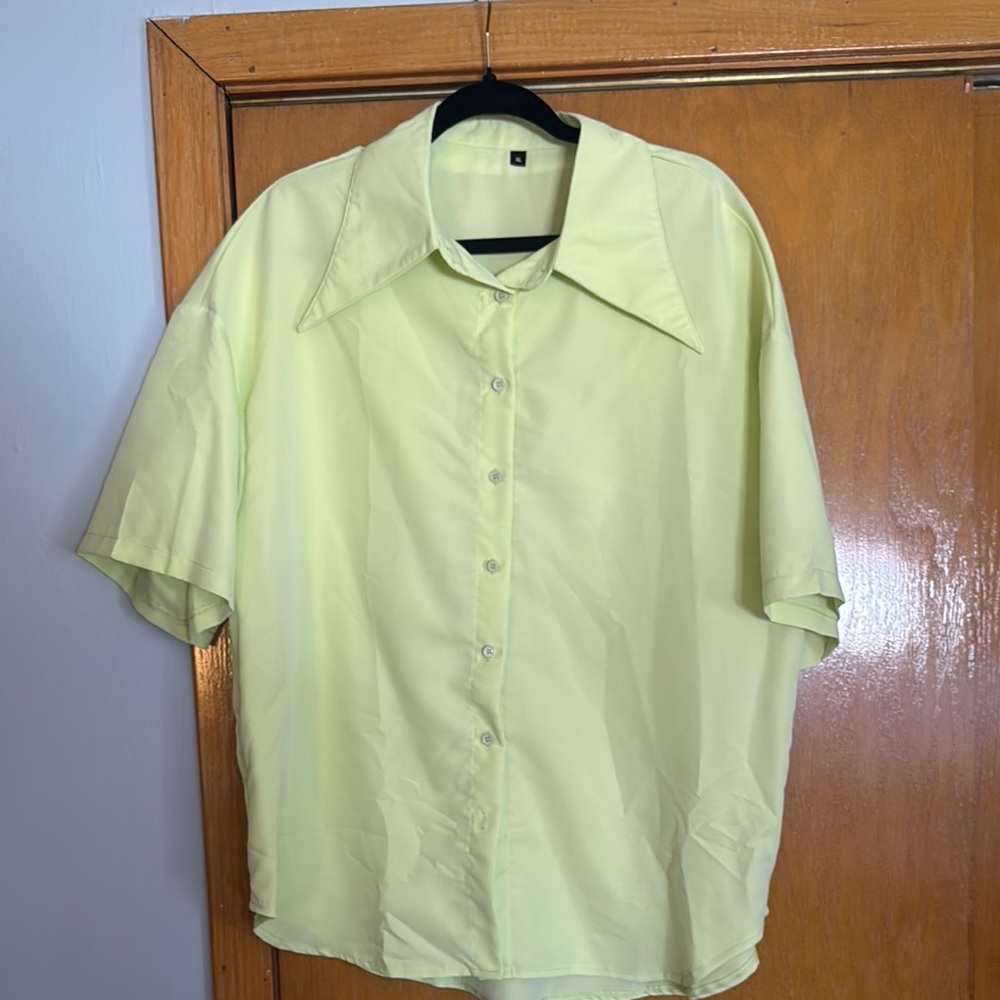 Womens Lime Green Short Sleeve Shirt